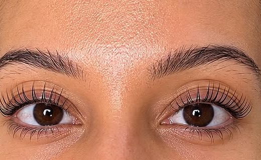 Korean lash lift result — straight lashes lifted and defined